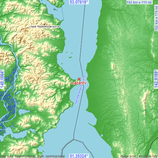 Topographic map of Lazarev