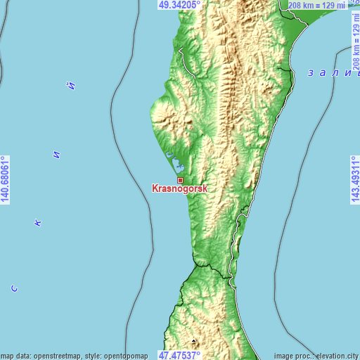 Topographic map of Krasnogorsk