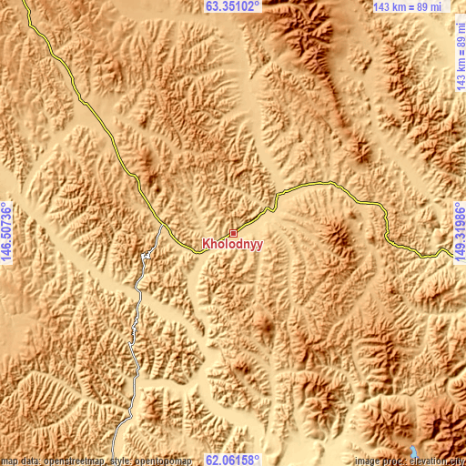 Topographic map of Kholodnyy