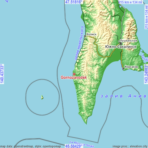 Topographic map of Gornozavodsk