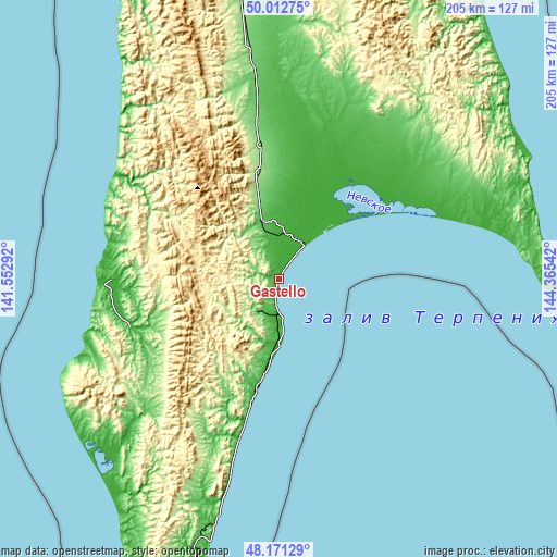 Topographic map of Gastello