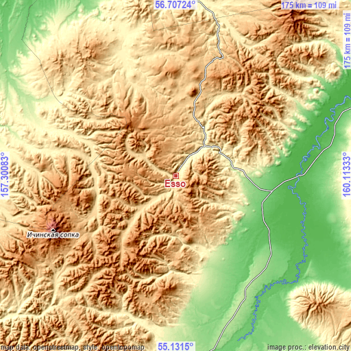 Topographic map of Esso