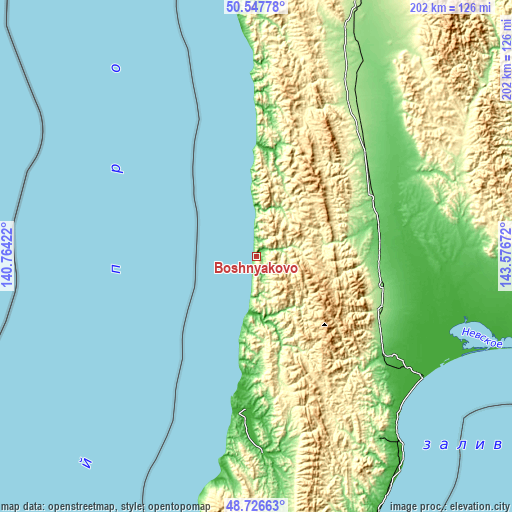 Topographic map of Boshnyakovo