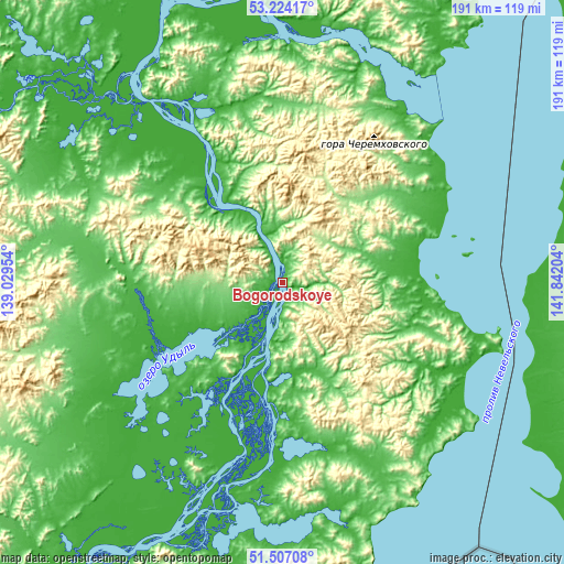 Topographic map of Bogorodskoye