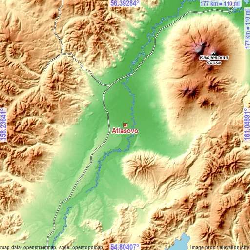 Topographic map of Atlasovo