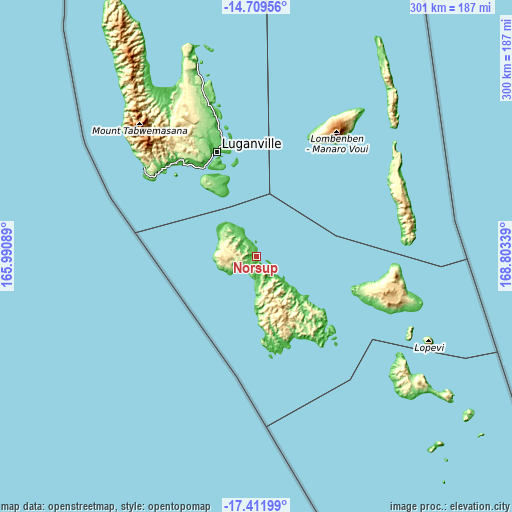 Topographic map of Norsup