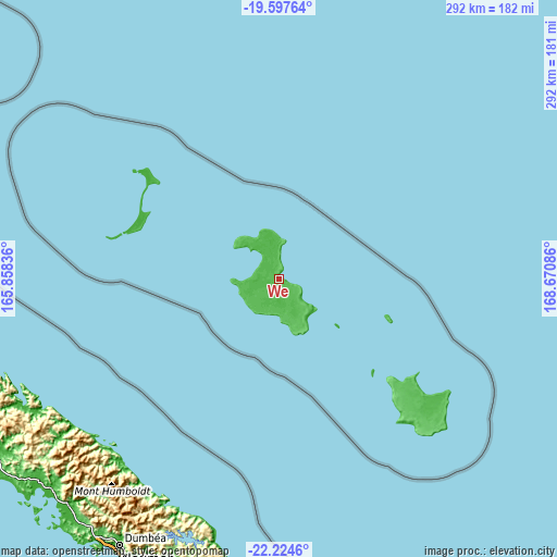 Topographic map of Wé