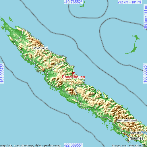 Topographic map of Ponérihouen