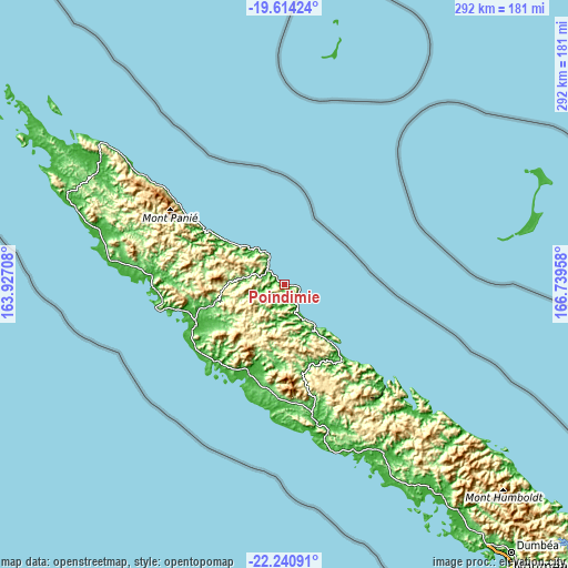 Topographic map of Poindimié
