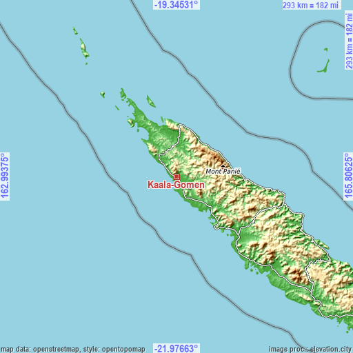 Topographic map of Kaala-Gomén