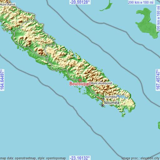 Topographic map of Bouloupari