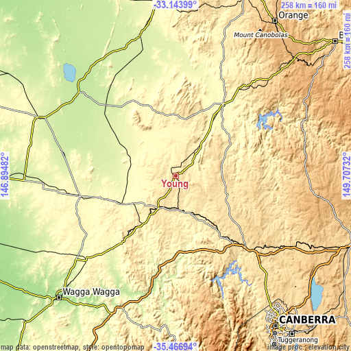 Topographic map of Young