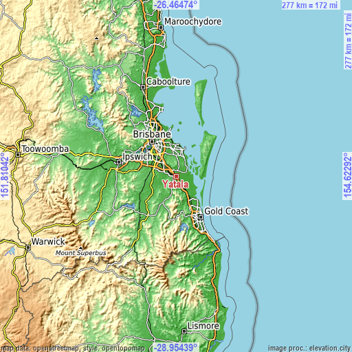 Topographic map of Yatala