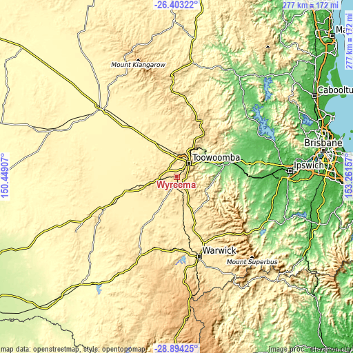 Topographic map of Wyreema
