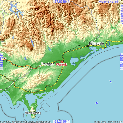 Topographic map of Wurruk