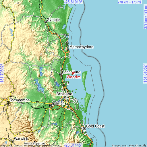 Topographic map of Woorim