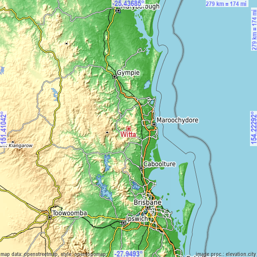 Topographic map of Witta