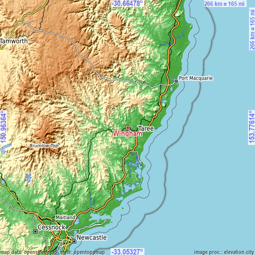 Topographic map of Wingham