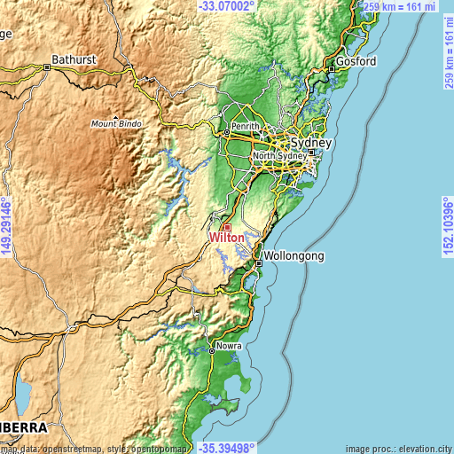 Topographic map of Wilton