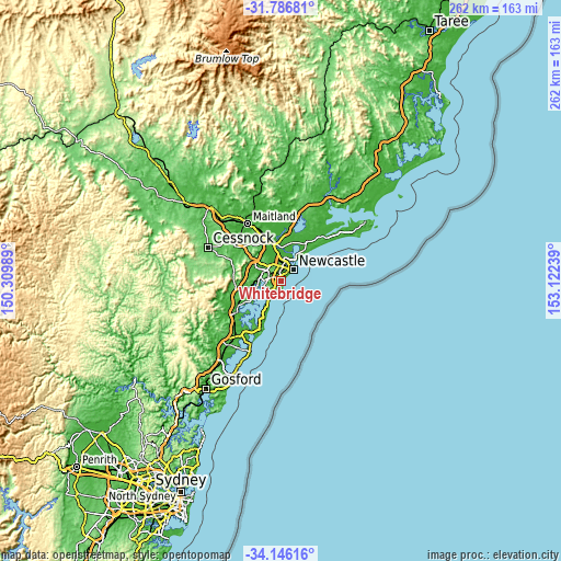 Topographic map of Whitebridge