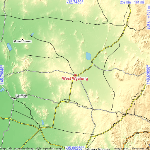 Topographic map of West Wyalong