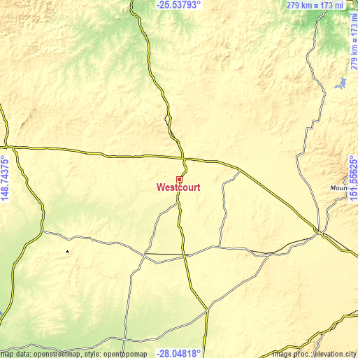 Topographic map of Westcourt