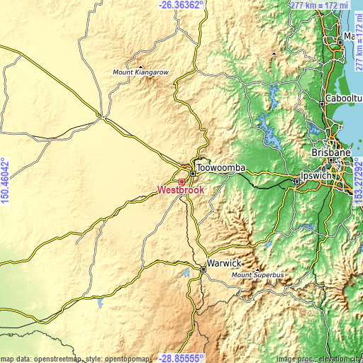 Topographic map of Westbrook