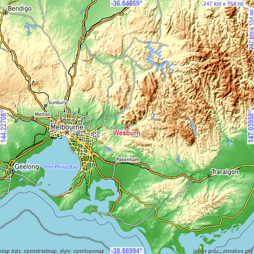 Topographic map of Wesburn