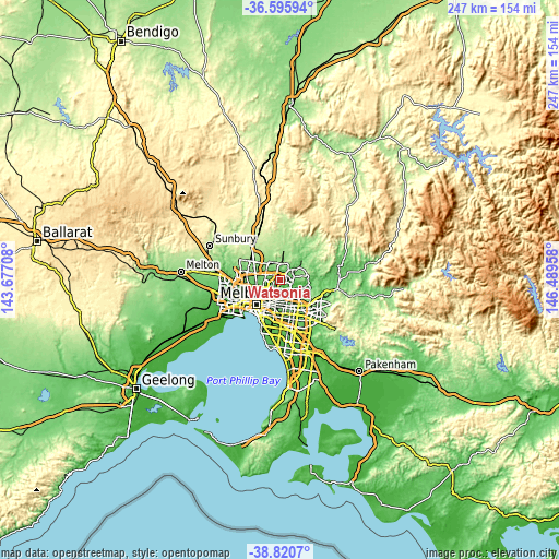 Topographic map of Watsonia