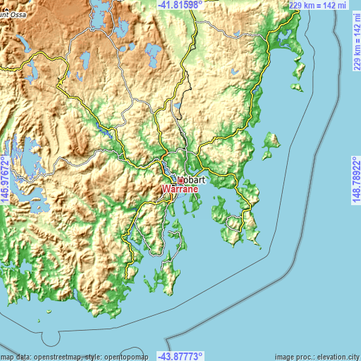 Topographic map of Warrane