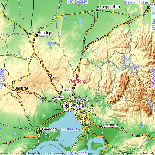 Topographic map of Wandong