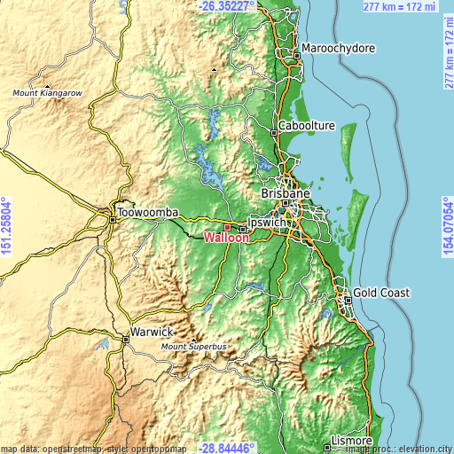 Topographic map of Walloon