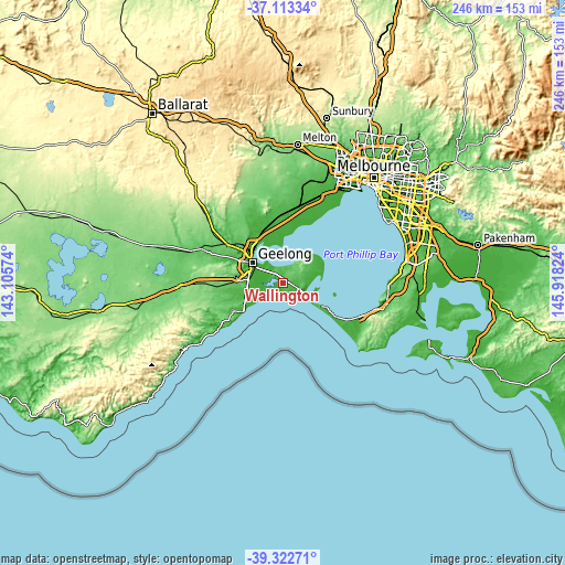 Topographic map of Wallington