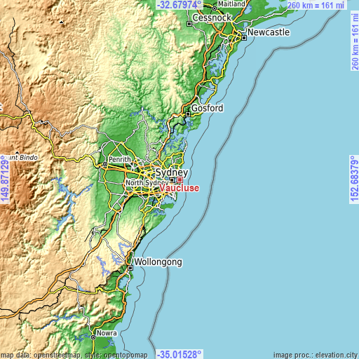 Topographic map of Vaucluse