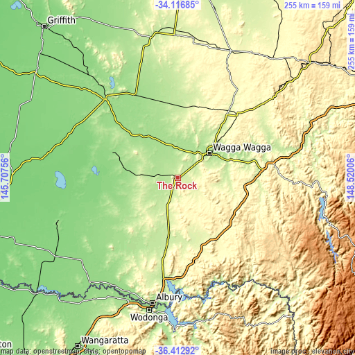 Topographic map of The Rock