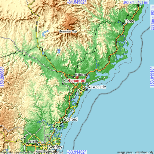 Topographic map of Tenambit