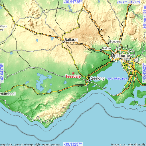 Topographic map of Teesdale