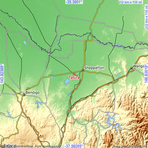 Topographic map of Tatura