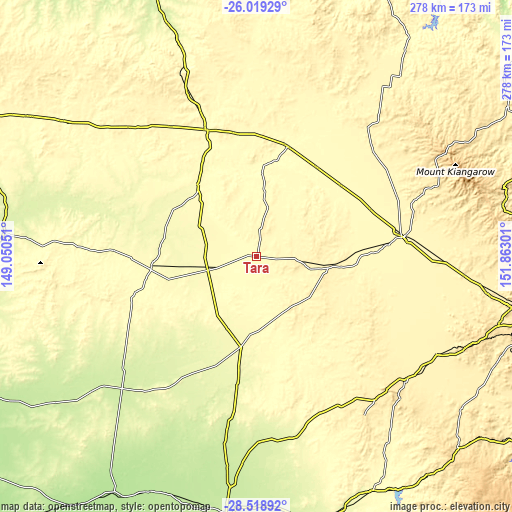 Topographic map of Tara