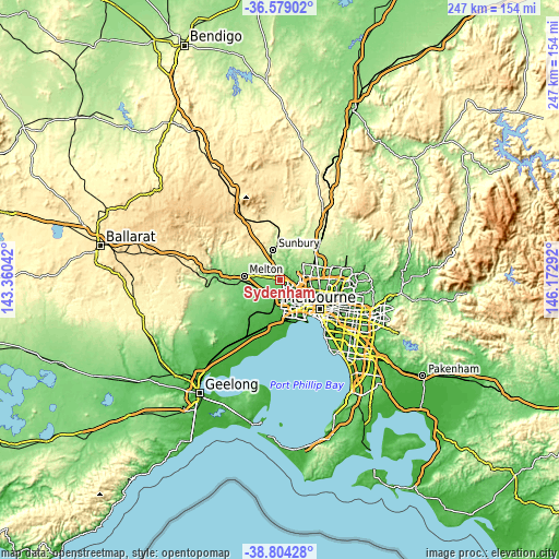 Topographic map of Sydenham