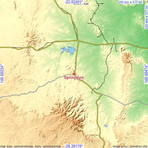 Topographic map of Springsure