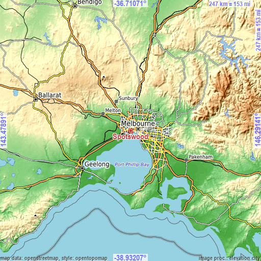 Topographic map of Spotswood
