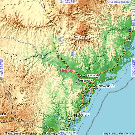 Topographic map of Singleton