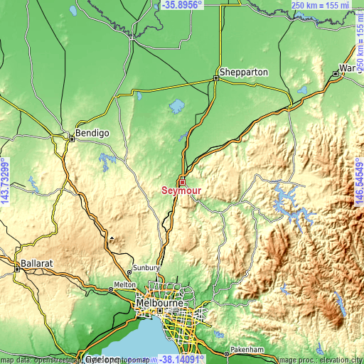 Topographic map of Seymour