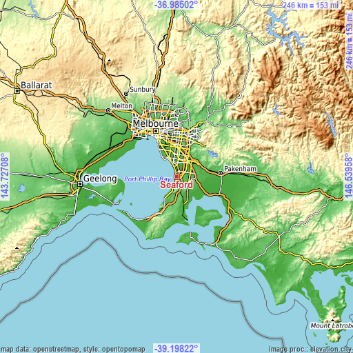 Topographic map of Seaford