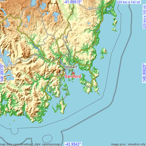 Topographic map of Sandford