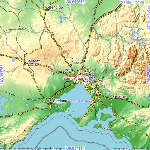 Topographic map of Saint Albans
