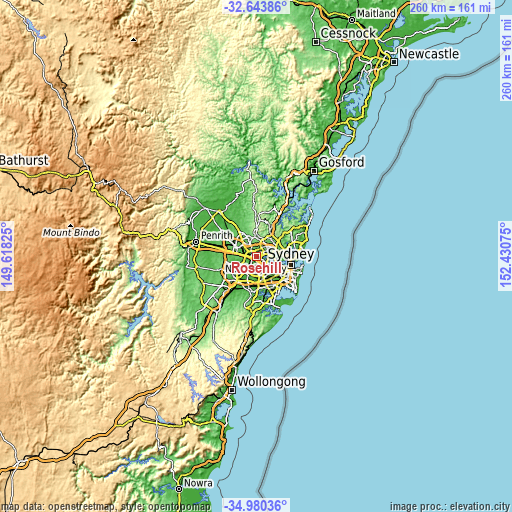 Topographic map of Rosehill