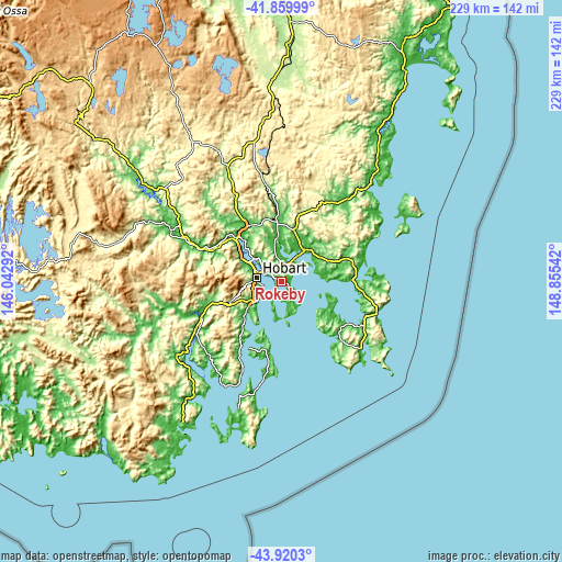 Topographic map of Rokeby