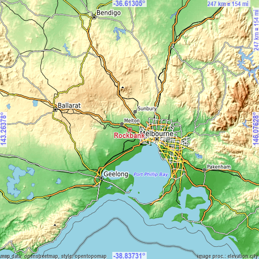 Topographic map of Rockbank